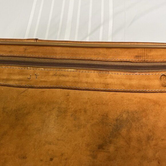 Vintage Hartmann Belting Leather 21" Structured Luggage Carry On Suitcase Brown - Picture 11 of 16
